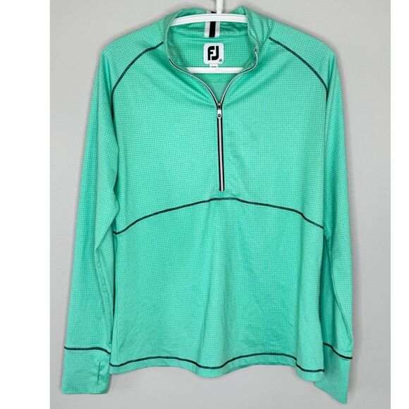 Women’s Mint Green Quarter Zip Golf Pullover Performance Athleisure Top - Picture 2 of 8